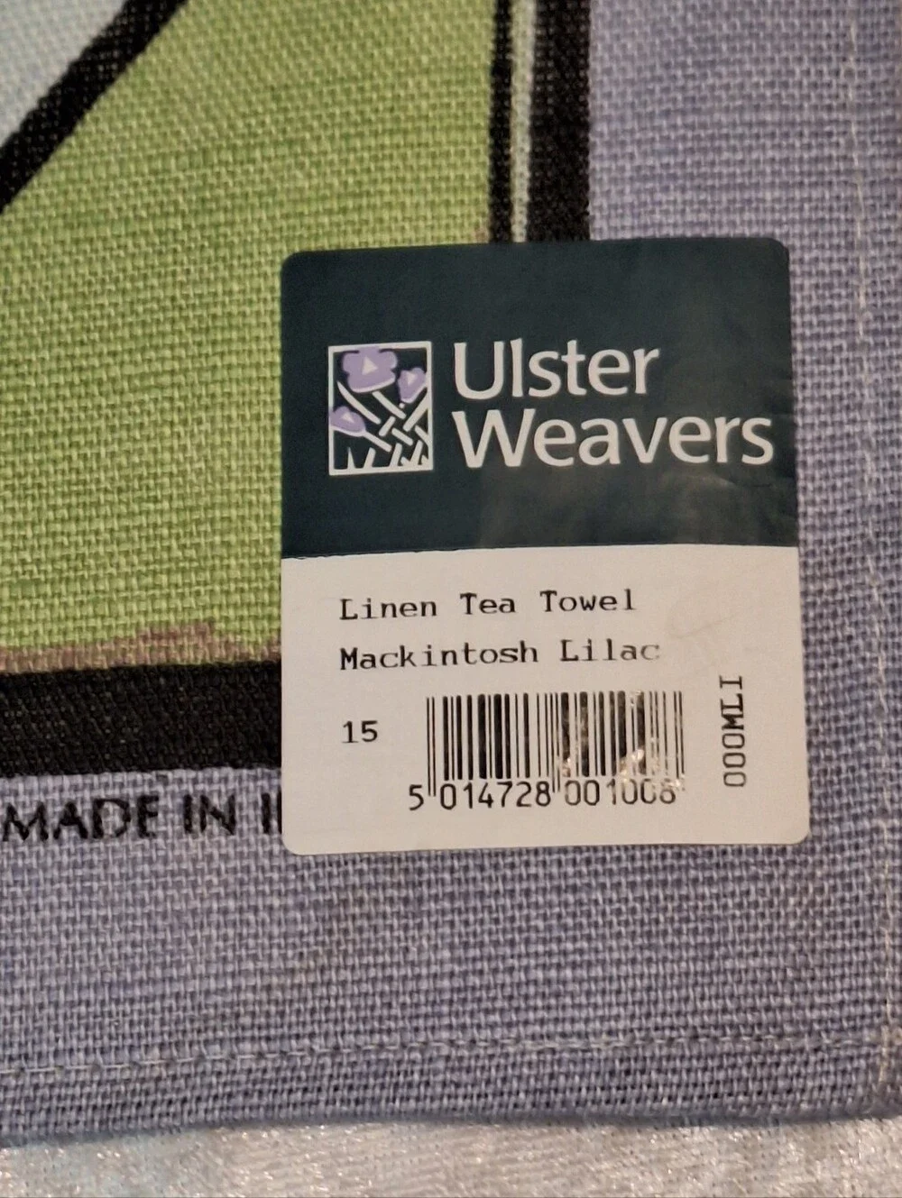Irish Linen Tea Towel Rennie Mackintosh Rose by Ulster Weavers Art Nouveau